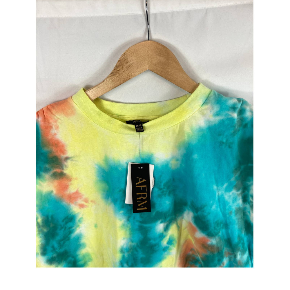 NWT AFRM Jorja Top In Teal/yellow Tie Dye Size medium - Picture 3 of 5